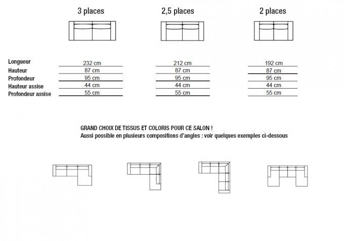 Salon Neva en tissu Salon Neva en tissu
