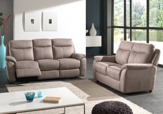 Salon Conto en tissu avec 2 relax électriques Salon Conto en tissu avec 2 relax électriques