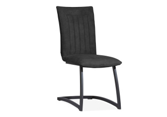 Lot de 2 chaises Amar en tissu gris acier Lot de 2 chaises Amar en tissu gris acier