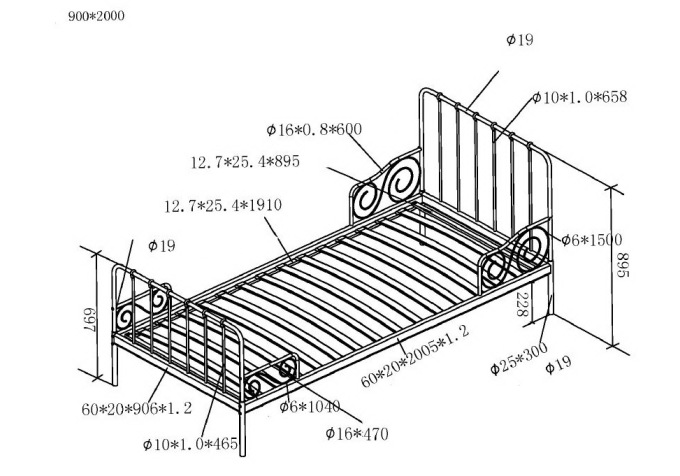 Lit jeune Alik : sommier inclus, matelas non inclus Lit jeune Alik : sommier inclus, matelas non inclus