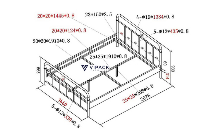 Lit jeune Boston en métal Blanc 140 cm