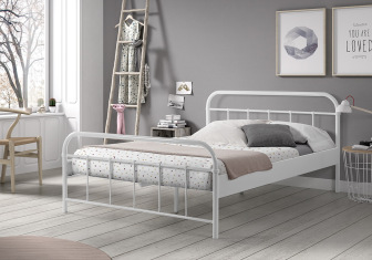 Lit jeune Boston en métal Blanc 140 cm Lit jeune Boston en métal Blanc 140 cm