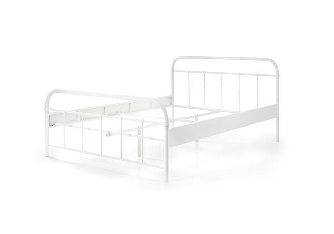 Lit jeune Boston en métal Blanc 140 cm