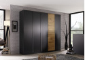 Armoire Belezza noir/bois  mat 225 cm