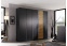 Armoire Belezza noir/bois  mat 225 cm