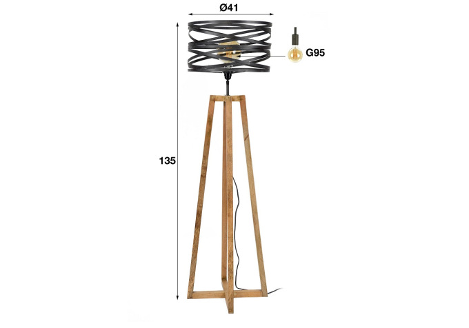 Lampe de sol Twist H 141 cm