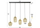 Suspension 5 Lampes stripe glass mix