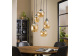 Suspension 5 Lampes mix gold