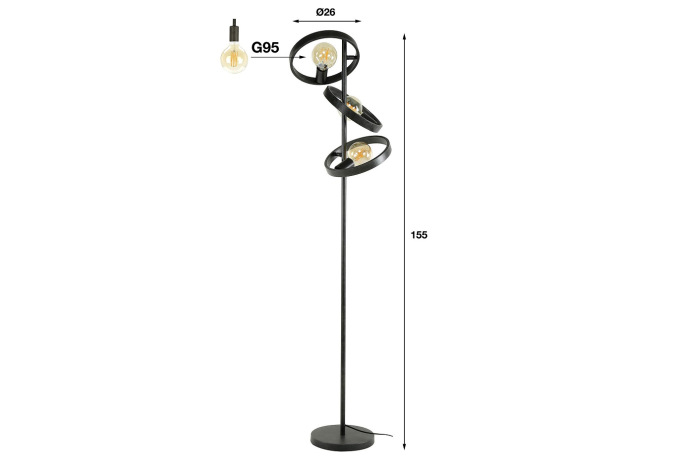 Lampe de sol hover H 155 cm