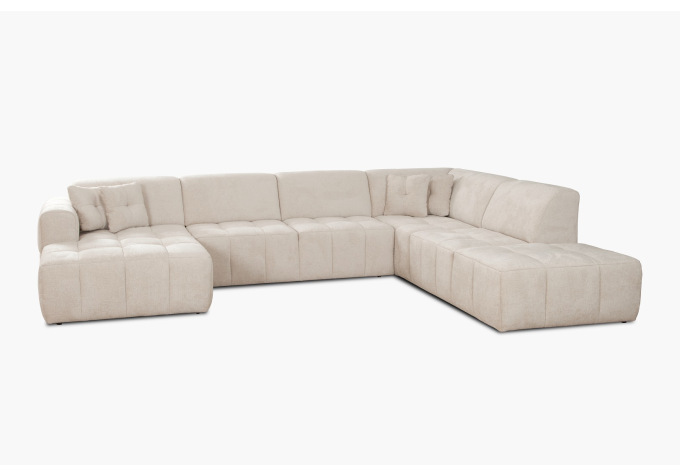 Salon tissu  Korfu  en U