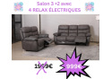 Salon 3+2 avec 4 relax électriques