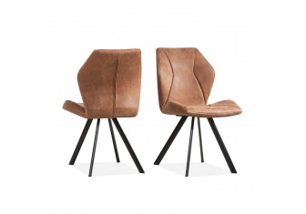 Lot de 2 chaises Alice en tissu cognac Lot de 2 chaises Alice en tissu cognac